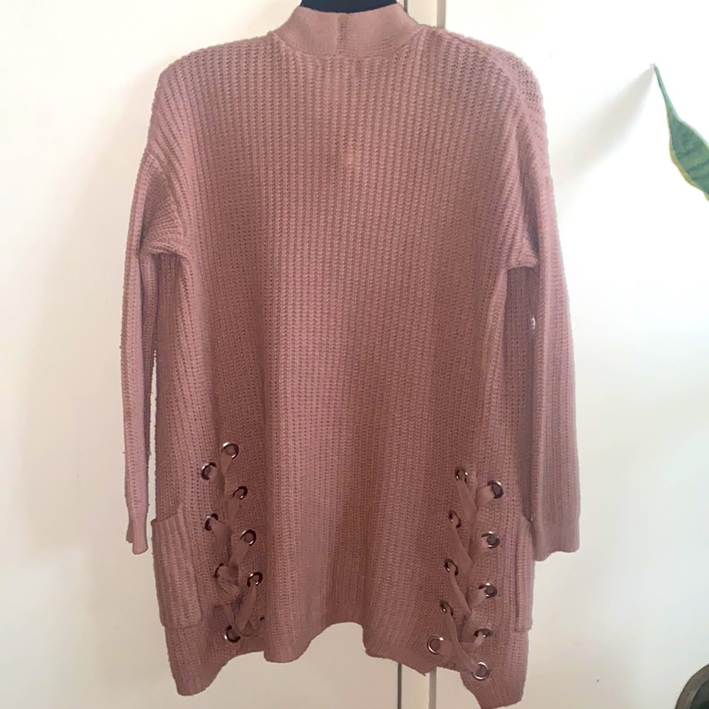 Women’s Arizona XS plum color cardigan - Picture 2 of 3